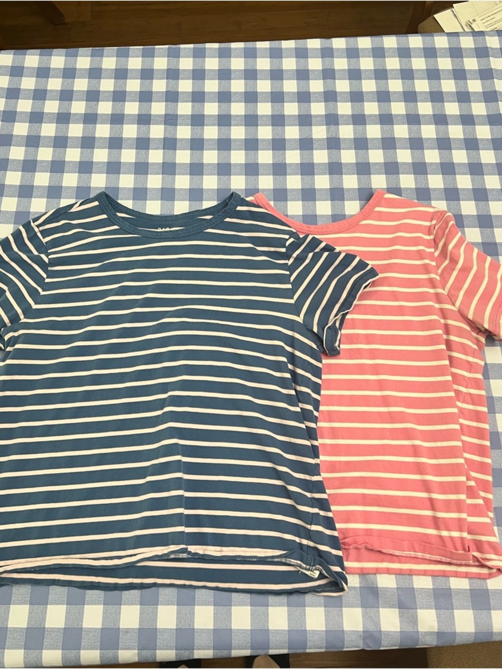 GAP Pink and White Striped Tee set Large Tall